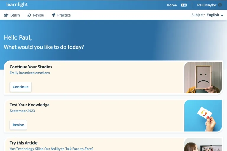 Learnlight platform homepage